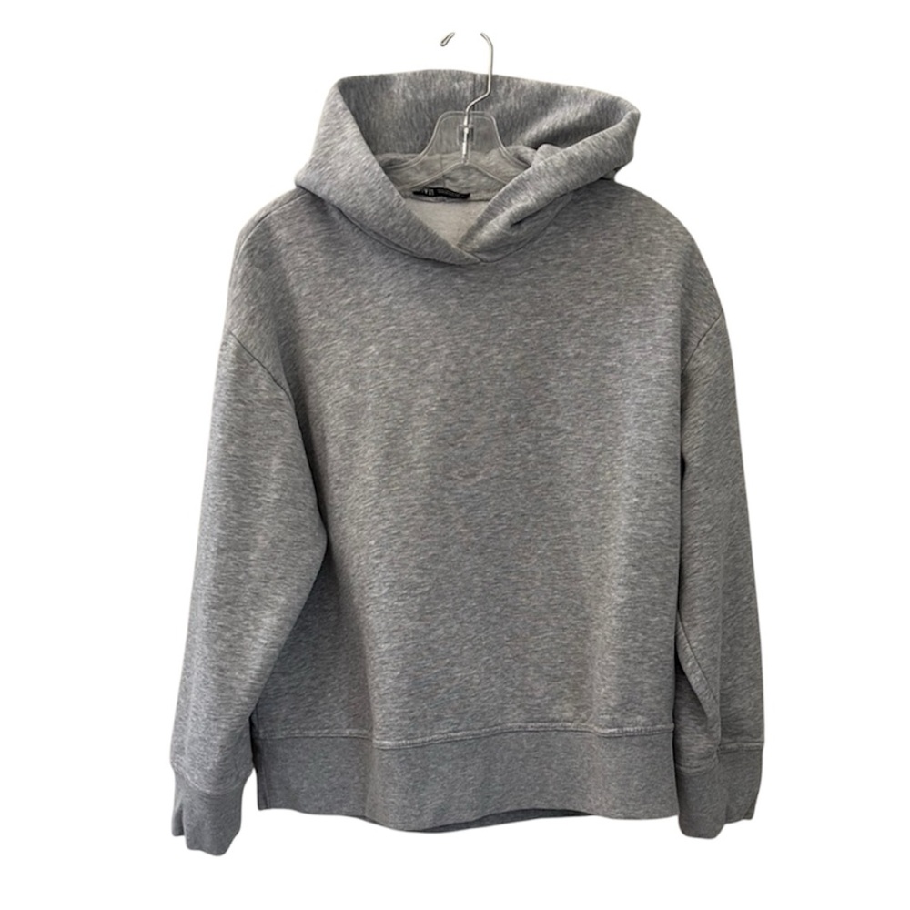 Zara Gray Heathered Sweatshirt Hoodie Size Medium